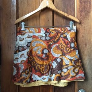 Psychedelic sparkly 1970s mini skirt